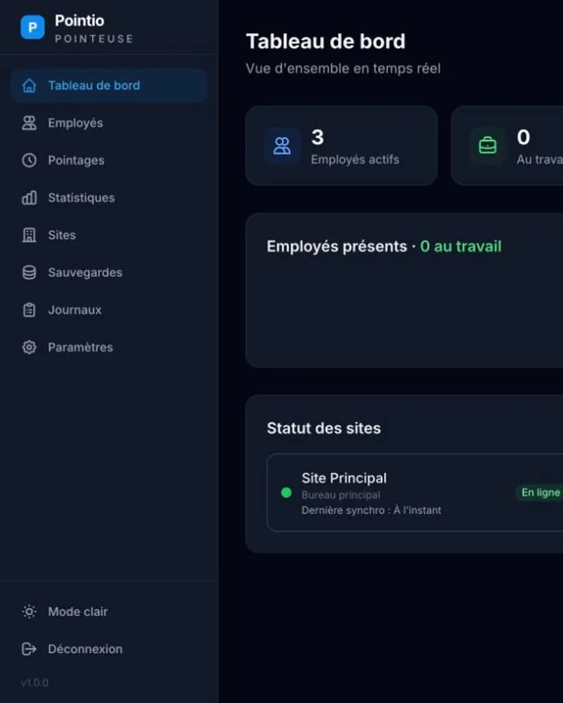 Pointio — Pointeuse d'entreprise