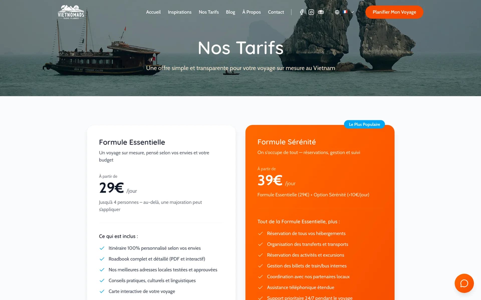 Capture d'écran 1 du site VietNomads