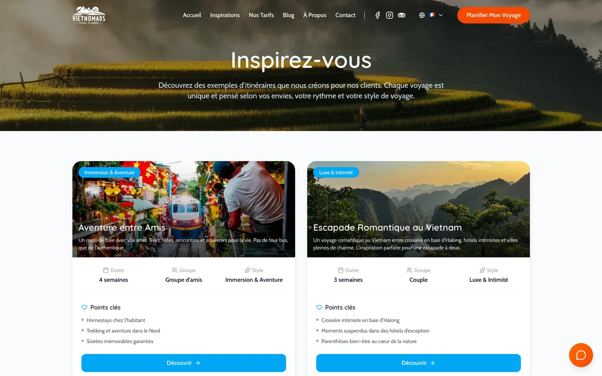 Capture d'écran 2 du site VietNomads